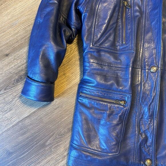 Georgetown leather design ladies soft leather jacket coat size small Y2K retro - Picture 3 of 16